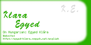 klara egyed business card
