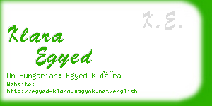 klara egyed business card